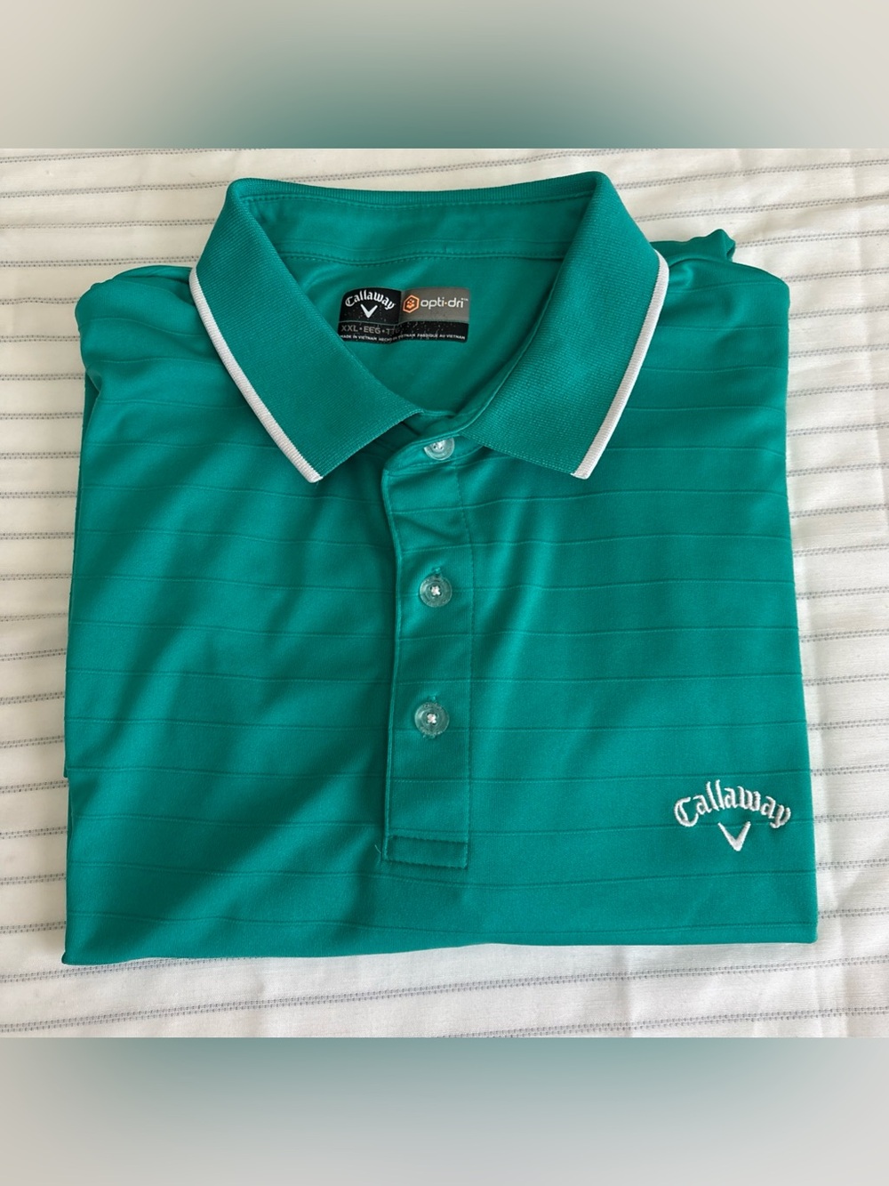 Callaway Men's Teal Green Polo with White Trim